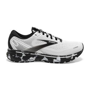 Brooks Ghost 14 Womens Road Running Shoes White/Grey/Black | USA-SHC072495